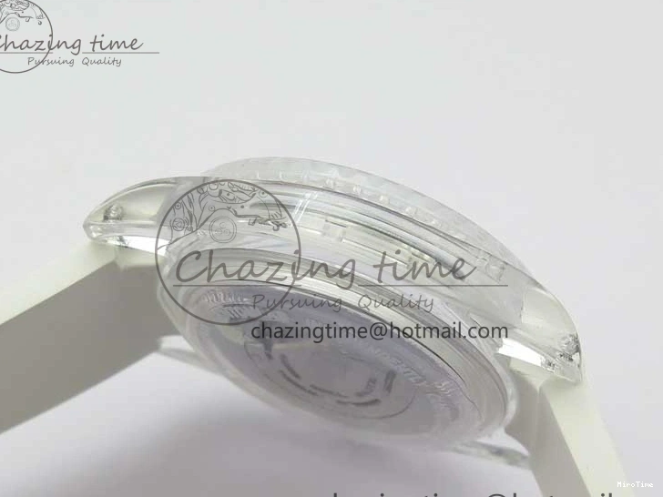 MiroTime 0123 Submariner Phantomlab Transparent KZF Best Edition Blue Fruit Dial on White Rubber Strap VR Classic 2563